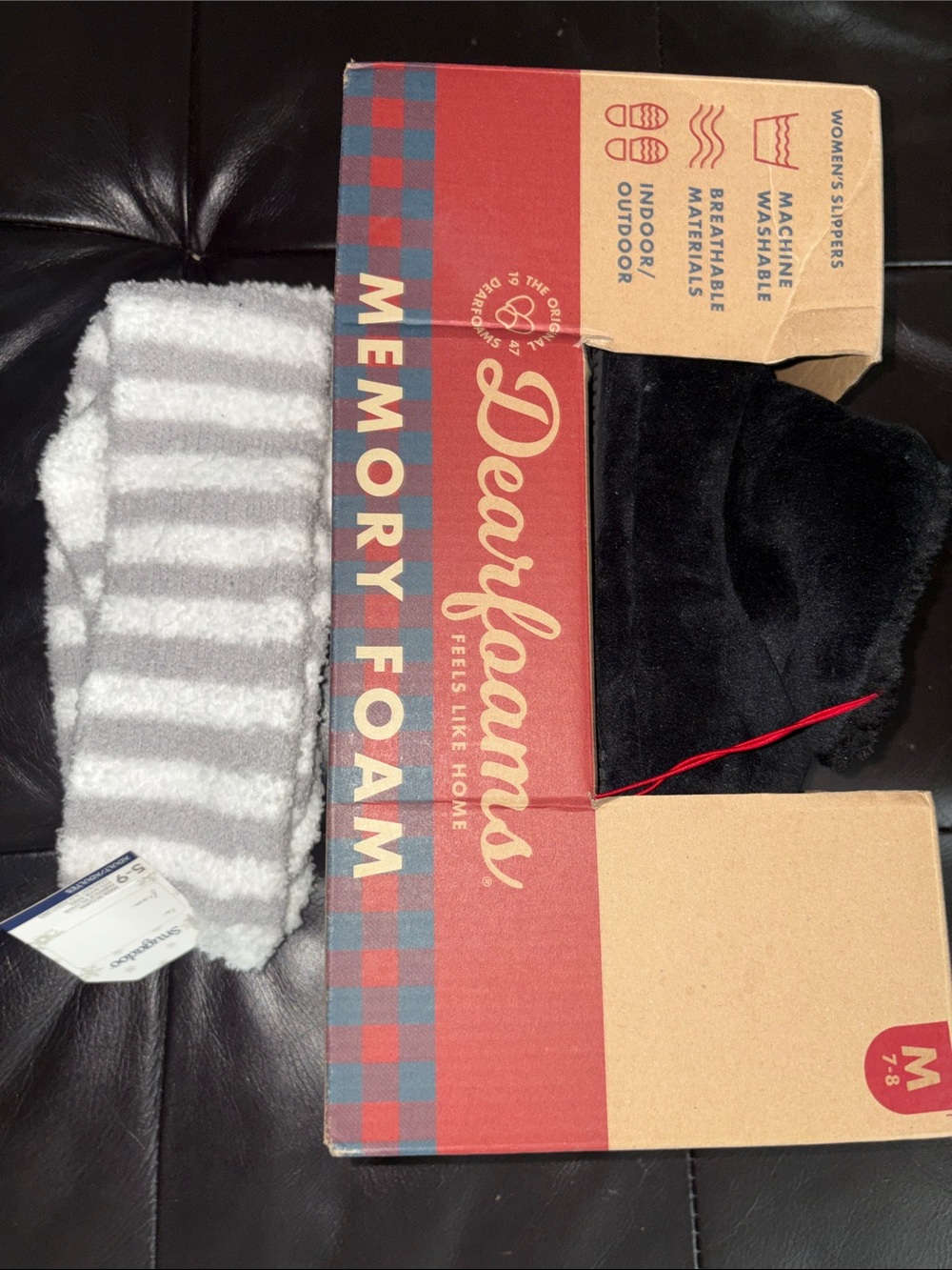 Dearfoams Black Memory Foam Women's Slippers